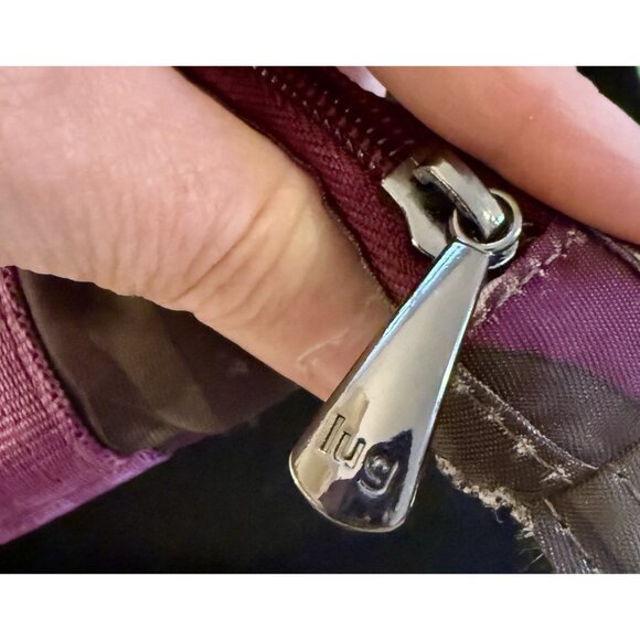 LUG Quilted Travel Convertible Adjustable Crossbody Strap Bag Purple Camouflage - Picture 5 of 14